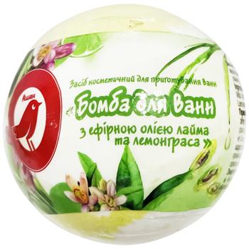 Бомба Auchan для ванн с эфирным маслом лайма и лемонграсса