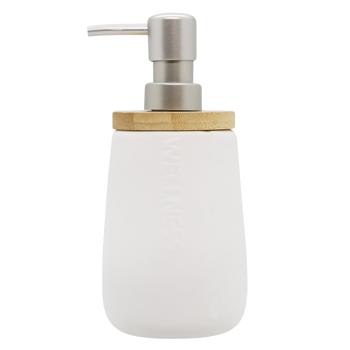 Axentia Wellness Dolomite/Bamboo Dispenser for Liquid Soap 8.5x17cm - buy, prices for MegaMarket - photo 1