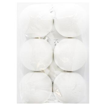 Shiny White Plastic Ball 6pcs 80mm - buy, prices for - photo 1