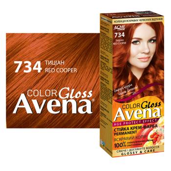 Крем-краска для волос устойчивая AVENA Gloss Color 734 Тициан - купить, цены на - фото 2