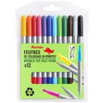 Auchan Colored Double-tip Felt Pens 12pcs