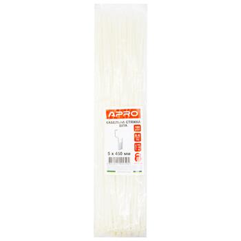 Apro White Cable Ties 5*450mm 100pcs