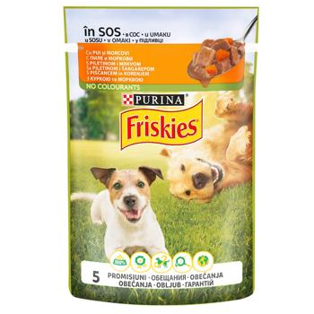Корм вологий Friskies з куркою та морквою для дорослих собак 100г