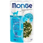 Корм влажный Monge Supreme с тунцом, тыквой и молодой кукурузой для кошек 80г