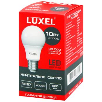 Лампа Luxel LED куля нейтральне світло 9Вт A60 E27 4000К 060-NE - купити, ціни на ЕКО Маркет - фото 2