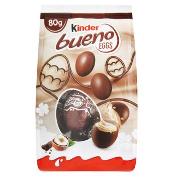 Конфеты Kinder Bueno Eggs молочный шоколад с какао и фундуком 84г - купить, цены на NOVUS - фото 2