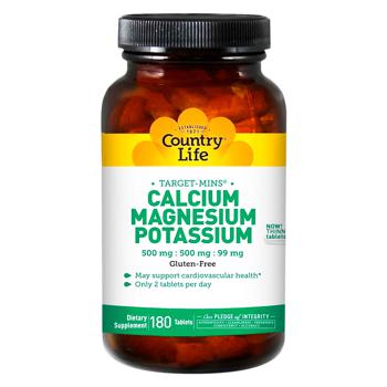 Country Life Calcium, Magnesium, Potassium 180 tablets - buy, prices for Biotus - photo 1