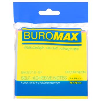 Buromax Self-adhesive Notes 76x76mm 100 Sheets - buy, prices for - photo 1