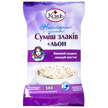 Хлопья Козуб Самые нежные Смесь Злаков+лен 300г - купить, цены на Идеал - фото 2