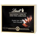 Шоколад чорний Lindt у тонких пластинках 125г