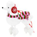 Декоративна підвісна фігурка Пудель 9.4см колір білий з червоним 208-312 BONADI 1 шт