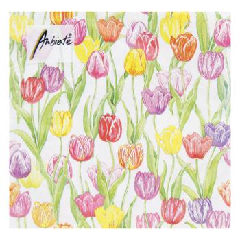 Серветки Ambiente Magic Tulips FSC Mix 33х33см - купити, ціни на WINETIME - фото 1