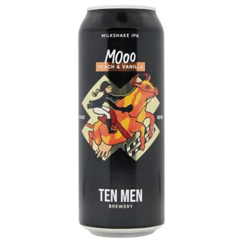 Пиво Ten Men Mooo Peach & Vanilla світле нефільтроване 5% 0,5л - купити, ціни на - фото 1