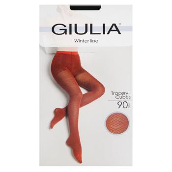 Giulia Tracery Cubes 90 Den Women's Tights s.3 Black