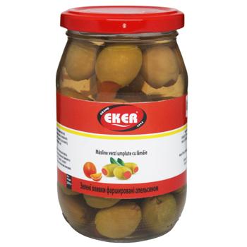 Оливки Eker 360мл зелені фарш. апельсином скл И731 (Тур) - купити, ціни на КОСМОС - фото 1