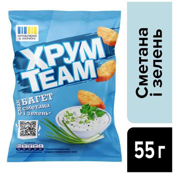 Сухари Хрум Team Багет со вкусом сметаны и зелени 55г - купить, цены на КОСМОС - фото 2