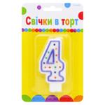 Свеча для торта Party Favors Цифра 4