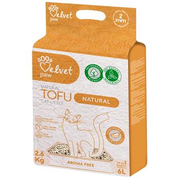 Velvet Paw TOFU Natural наповнювач для котячого туалету 6 л - без аромату - купить, цены на MasterZoo - фото 1