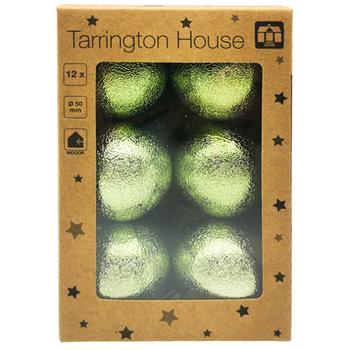 Шар елочный Tarrington House зеленый 5см 12шт