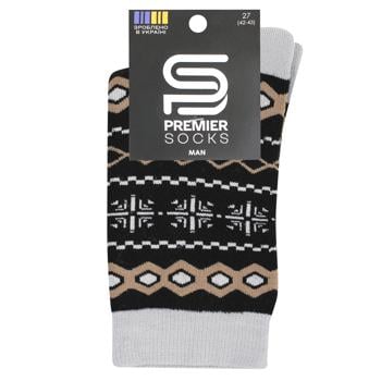 Шкарпетки Premier Socks Преміум чоловічі махрові р.27 сіро-чорний - купити, ціни на NOVUS - фото 1