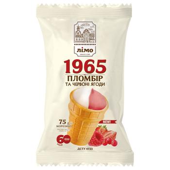 Мороженое Лимо Пломбир 1965 и красные ягоды 75г - купить, цены на КОСМОС - фото 1
