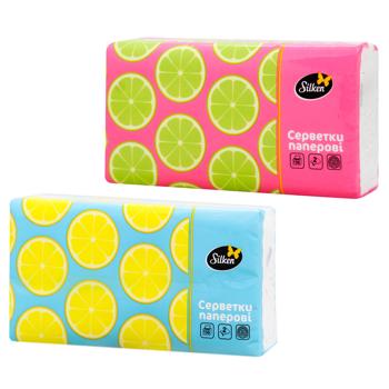 Silken Lemons in Film 2-Layers Napkins 150pcs