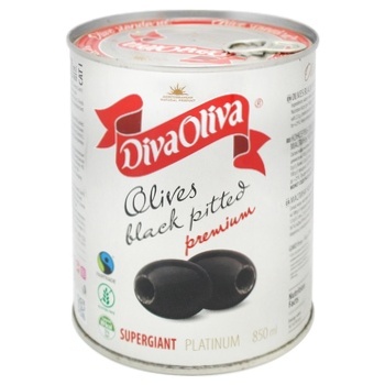 Diva Oliva Supergiant Pitted Olives 800g - buy, prices for MegaMarket - photo 1