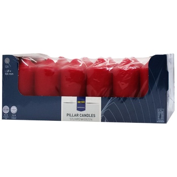 Metro Professional Burgundy Pillar Candles 48x100mm 12pcs - buy, prices for - photo 1