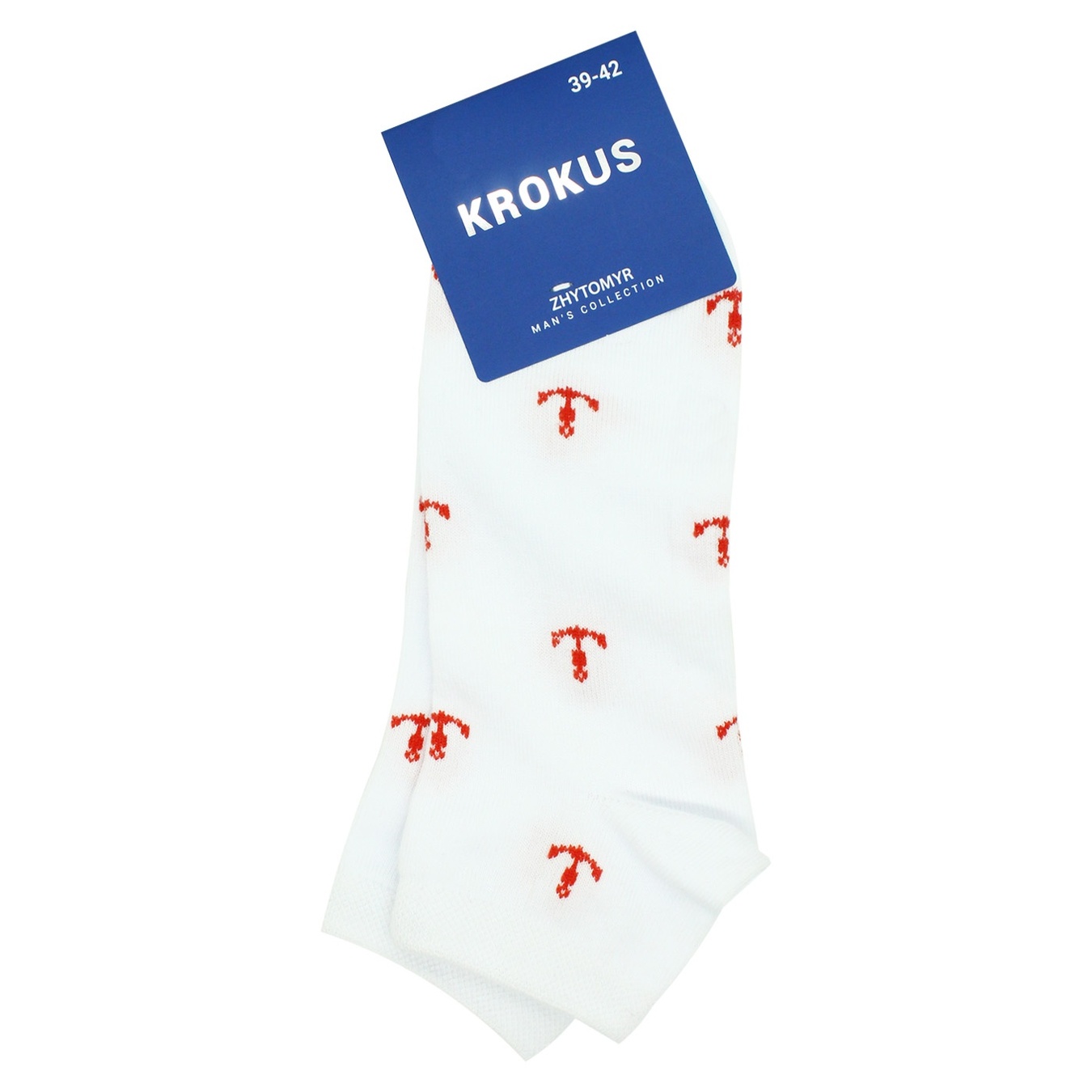 

Носки мужские Krokus короткие р.39-42 белые с якорем