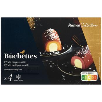 Auchan Vanilla-Red Berries-Exotic Fruits Dessert 310g 4pcs