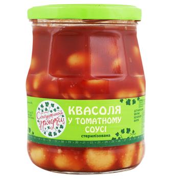 Овощи фасоль С бабушкиной грядки консервированная 530г стеклянная банка Украина - купить, цены на Идеал - фото 1