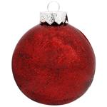 Bezant Glitter Transparent Red Christmas Tree Ball 8cm