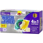 Wash&Free Jasmine and Lavender with Marseille Soap Universal Washing Capsules 35pcs