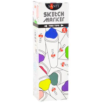 Маркер Santi Sketch черный SM-04 - купить, цены на Auchan - фото 3