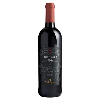 Вино Villa Diana Nero D'avola DOC сухое красное 0,75л - купить, цены на КОСМОС - фото 1