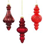 Decoris Red Antic Christmas Tree Pendant 15cm in assortment