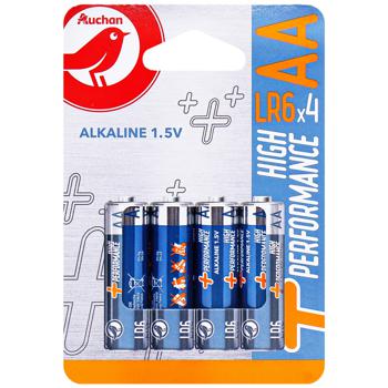 Auchan Alkaline Batteries LR06 АА 4pc - buy, prices for Auchan - photo 1