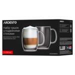 Ardesto Glass Cups Set with |Handles 350ml 2pcs