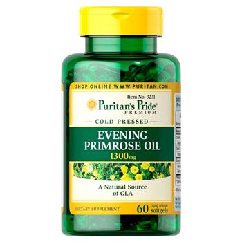 Олія вечірньої примули з ГЛК, Evening Primrose Oil, Puritan's Pride, 1300 мг, 60 гелевих капсул