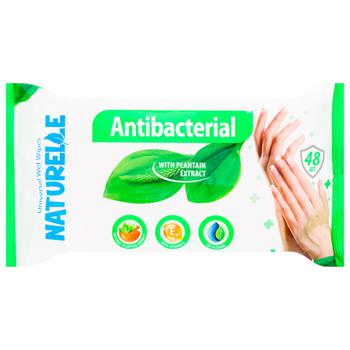 Салфетки влажные Naturelle Antibacterial с экстрактом листьев подорожника 48шт - купить, цены на ULTRAMARKET - фото 1