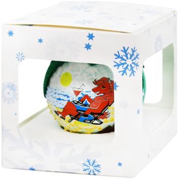 Шар елочный Символ года с декором 8,5см в ассортименте - купить, цены на МегаМаркет - фото 2