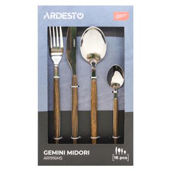 Набор столовых приборов Ardesto Gemini 16шт коричневый - купить, цены на NOVUS - фото 2