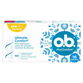 O.B.Pro Comfort Normal Tampons 16pcs - buy, prices for Auchan - photo 1