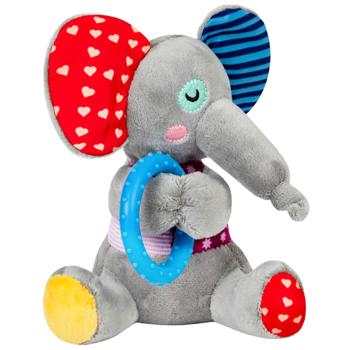 GiGwi Plush Baby Elephant with Ring and Squeaker Toy for Dogs 16cm - buy, prices for MasterZoo - photo 1