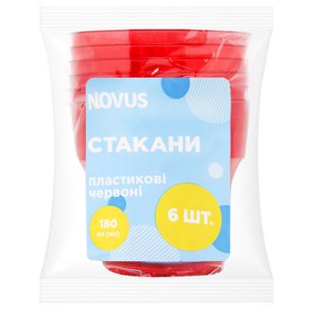 Novus Red Plastic Glass 180ml 6pcs