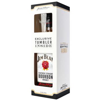 Виски-бурбон Jim Beam White 40% 0,7л + бокал - купить, цены на Эпицентр FOOD - фото 2