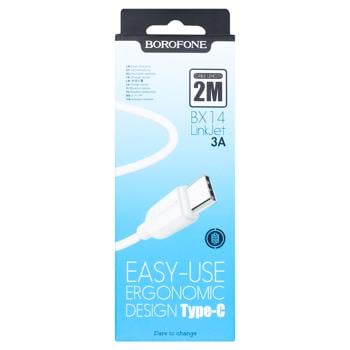 Borofone USB BX14 Type-C 2m White Cable - buy, prices for EKO Market - photo 1