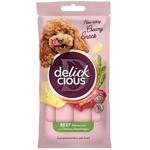 Лакомство для собак Delickcious Creamy Snack с говядиной, сыром и спаржей 4шт*15г