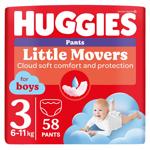 Підгузки-трусики Huggies Little Movers для хлопчиків 3 6-11кг 58шт