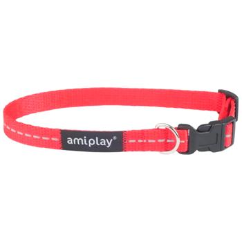 Ошейник для собак Amiplay Reflective полипропилен 20-35см/10мм красный - купить, цены на MasterZoo - фото 1